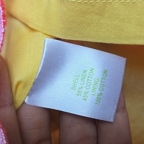 Lilly Pulitzer Jacqueline Fiesta Dress Orange Slvls Embroidered Linen Blnd Size - Picture 4 of 5